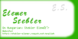 elemer stebler business card